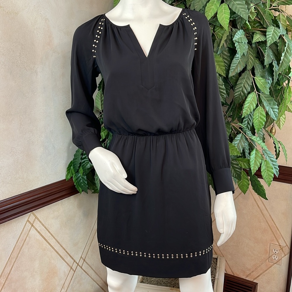 WHBM STUDDED LONG SLEEVE BOHO DRESS